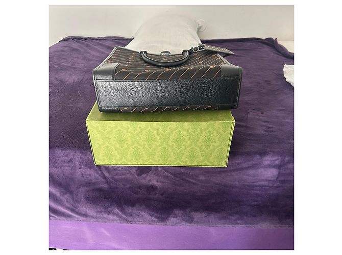 Gucci Ophidia GG Supreme Borsa Tote Nero D'oro - vista 9