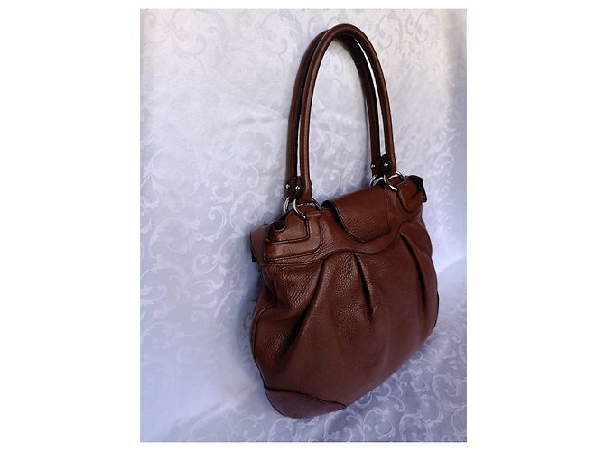 Borsa a mano Salvatore Ferragamo Gancini in pelle marrone - vista 14