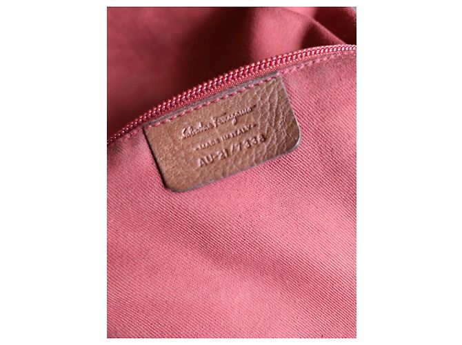 Borsa a mano Salvatore Ferragamo Gancini in pelle marrone - vista 15
