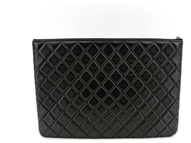 Vanity Chanel con catena di perle in agnello trapuntato Mini Nero - vista 3