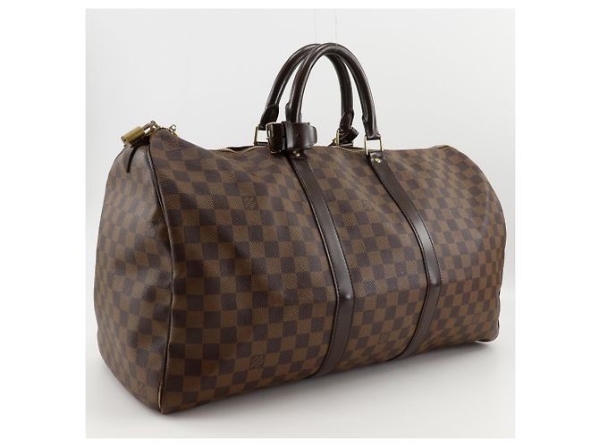 Borsa Boston Louis Vuitton Keepall 50 Marrone - vista 3