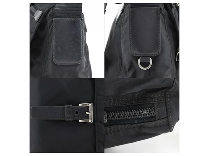 Borsa a tracolla in nylon nero Prada PRADA - vista 11