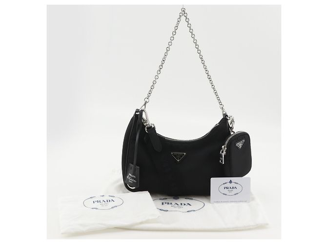 Borsa a tracolla Prada Saffiano Re-Edition 2005 Nero - vista 18