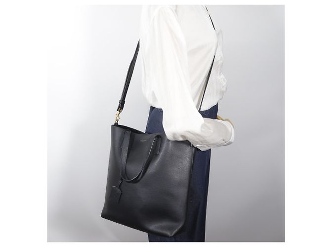 Borsa shopper Saint Laurent Toy Shopping Nero - vista 16