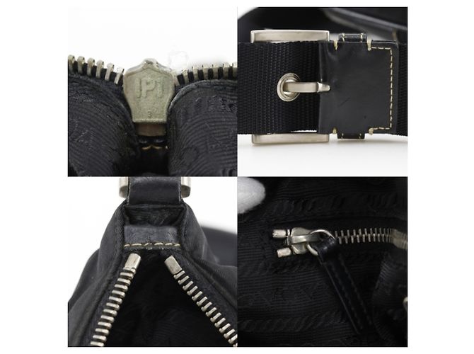 Sac à bandoulière en nylon noir Prada - vista 14