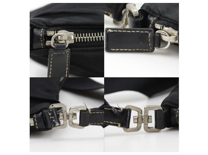 Sac à bandoulière en nylon noir Prada - vista 15