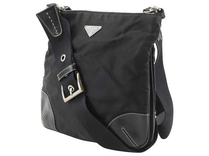 Sac à bandoulière en nylon noir Prada - vista 2