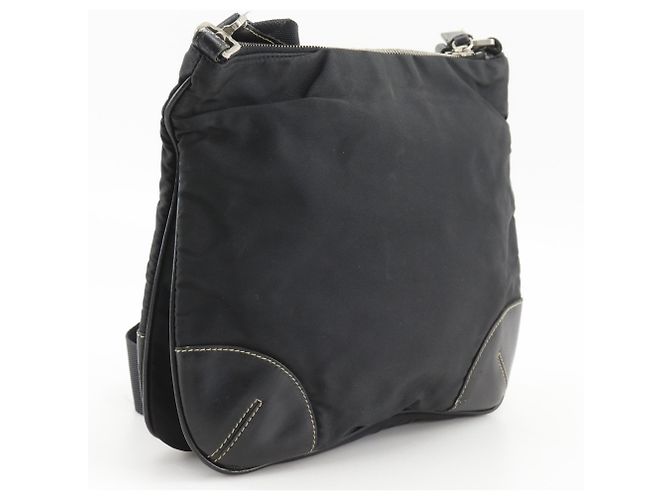 Sac à bandoulière en nylon noir Prada - vista 3