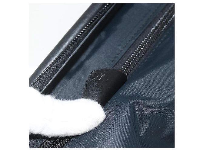 Céline Borsa a mano CELINE Circle Nylon Nero Oro Auth 177620 D'oro - vista 12