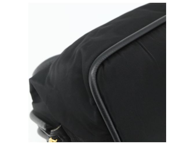 Céline Borsa a mano CELINE Circle Nylon Nero Oro Auth 177620 D'oro - vista 14