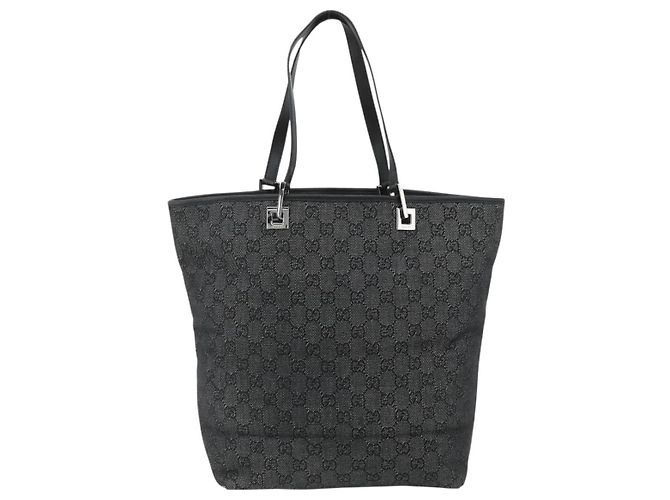 Borsa Tote GUCCI GG Canvas Nera Argento 31243 Auth 178818 Nero - vista 13