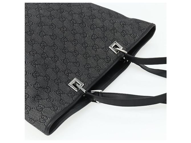 Borsa Tote GUCCI GG Canvas Nera Argento 31243 Auth 178818 Nero - vista 6