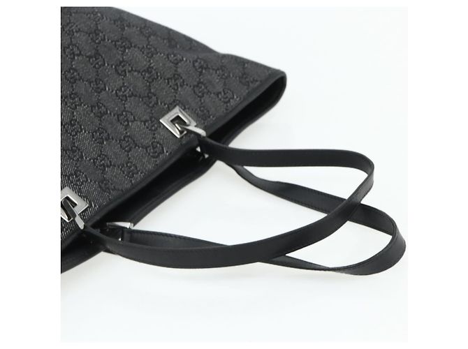Borsa Tote GUCCI GG Canvas Nera Argento 31243 Auth 178818 Nero - vista 7