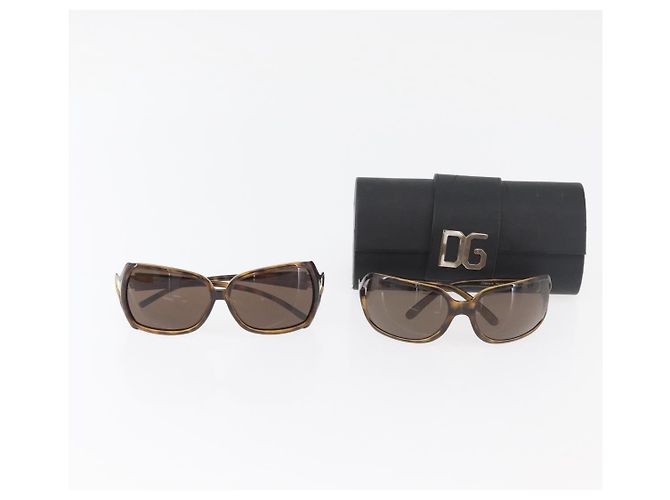 Dolce & Gabbana Gafas de sol DOLCE&GABBANA estampado carey plástico 2 Set Brown Auth 178392 Castaño - vista 18