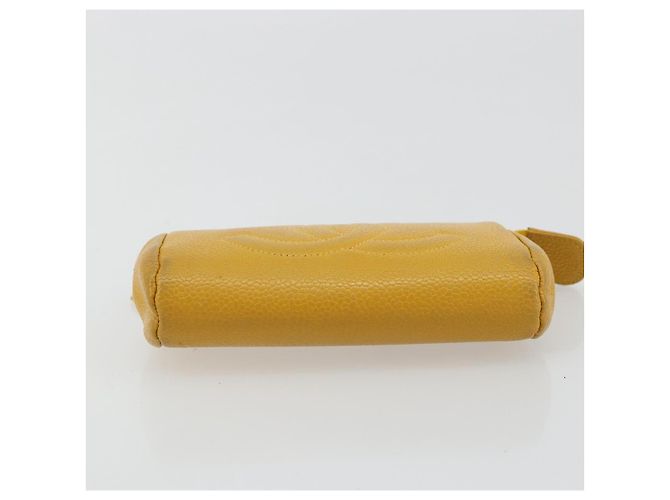 Pochette CHANEL in pelle Caviar Oro Giallo CC Auth bs35112 D'oro - vista 6