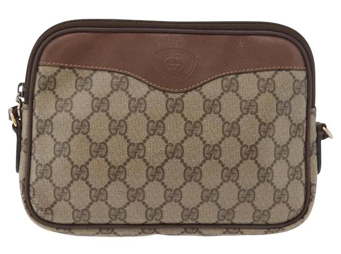Borsa a Spalla GUCCI GG Supreme PVC Beige Oro Auth 180164 D'oro - vista 13