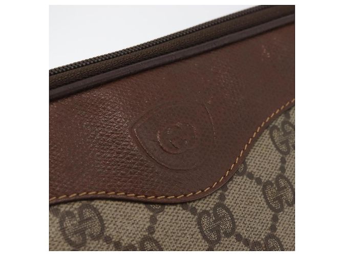 Borsa a Spalla GUCCI GG Supreme PVC Beige Oro Auth 180164 D'oro - vista 17