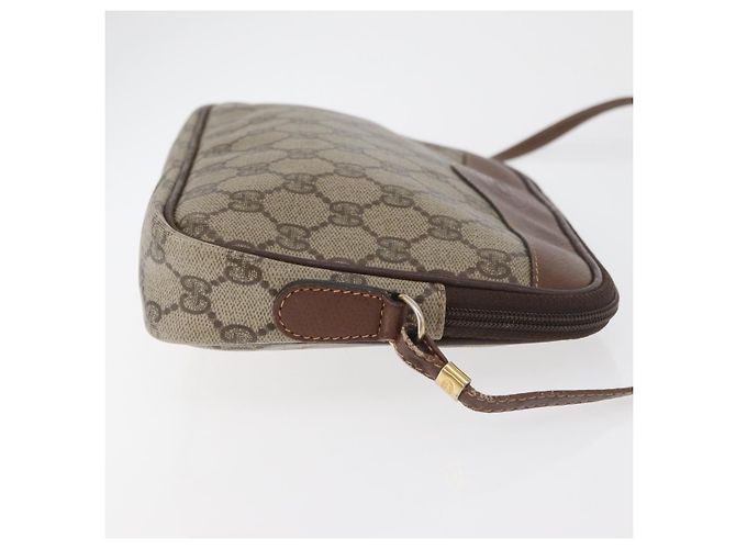 Borsa a Spalla GUCCI GG Supreme PVC Beige Oro Auth 180164 D'oro - vista 3