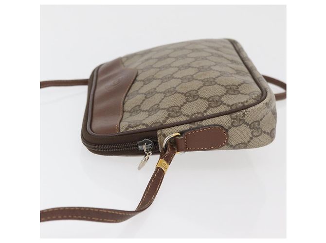 Borsa a Spalla GUCCI GG Supreme PVC Beige Oro Auth 180164 D'oro - vista 4