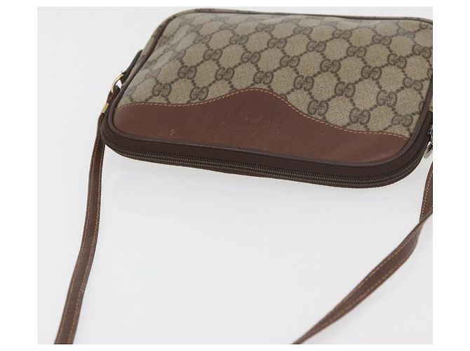 Borsa a Spalla GUCCI GG Supreme PVC Beige Oro Auth 180164 D'oro - vista 6