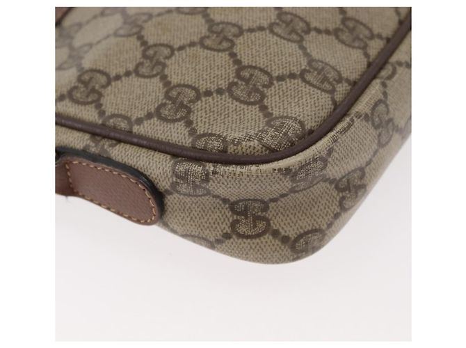 Borsa a Spalla GUCCI GG Supreme PVC Beige Oro Auth 180164 D'oro - vista 9