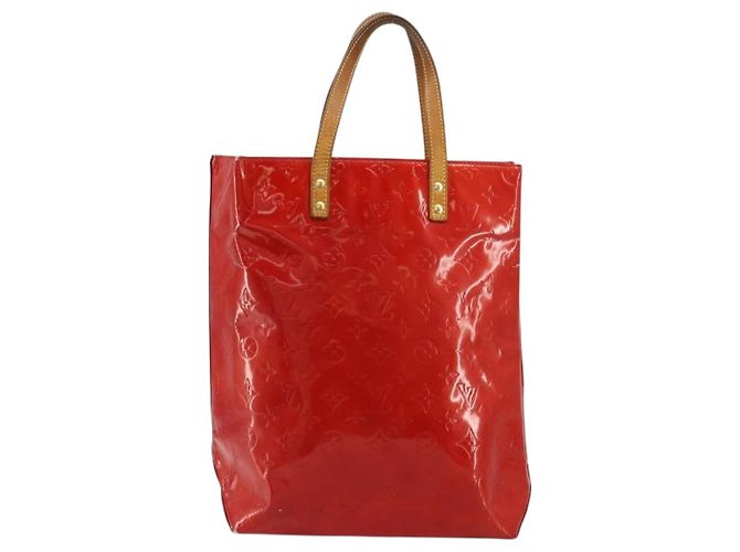 LOUIS VUITTON Borsa Monogram Vernis Reade MM Rosso Rouge M91086 LV Auth 179101 - vista 13