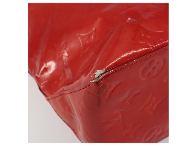 LOUIS VUITTON Borsa Monogram Vernis Reade MM Rosso Rouge M91086 LV Auth 179101 - vista 14