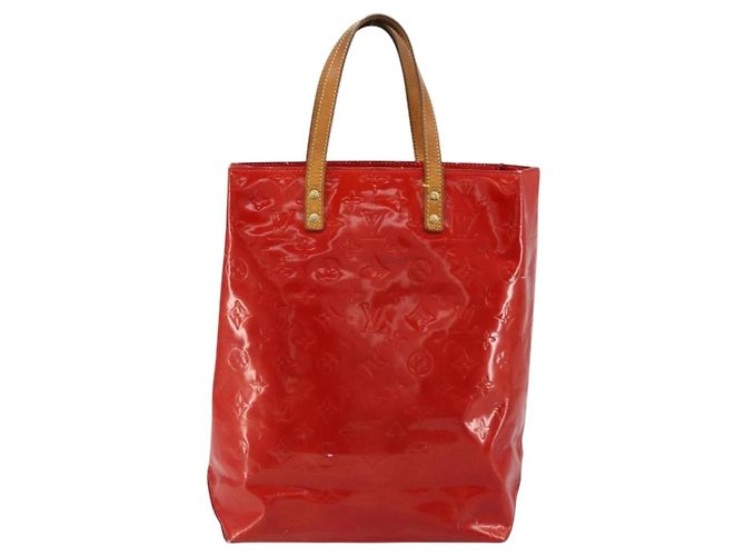 LOUIS VUITTON Borsa Monogram Vernis Reade MM Rosso Rouge M91086 LV Auth 179101 - vista 2