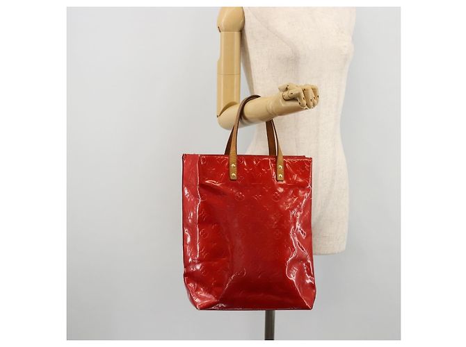 LOUIS VUITTON Borsa Monogram Vernis Reade MM Rosso Rouge M91086 LV Auth 179101 - vista 22