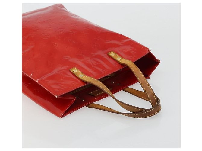 LOUIS VUITTON Borsa Monogram Vernis Reade MM Rosso Rouge M91086 LV Auth 179101 - vista 6