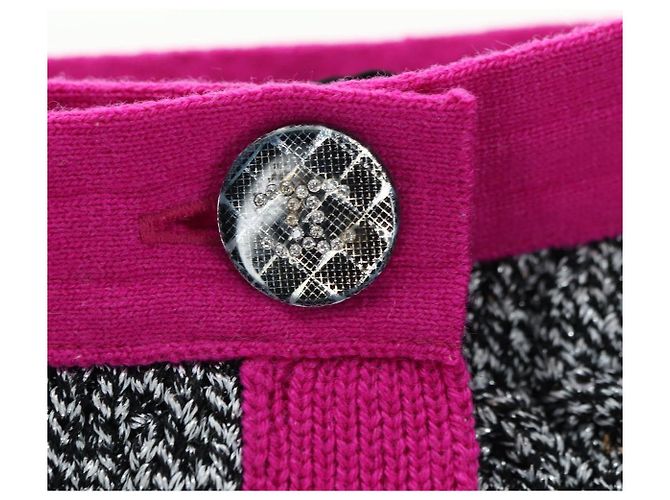 Falda CHANEL Tweed Gris CC Auth 179163A Castaño - vista 4