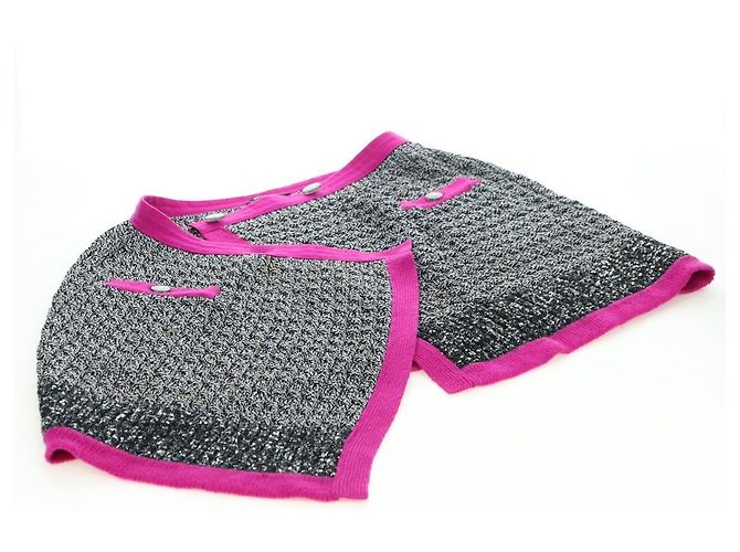 Falda CHANEL Tweed Gris CC Auth 179163A Castaño - vista 9