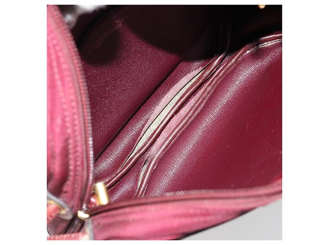 Borsa a Spalla Christian Dior Nylon Bordeaux Oro Auth ep14511 D'oro Bordò - vista 12