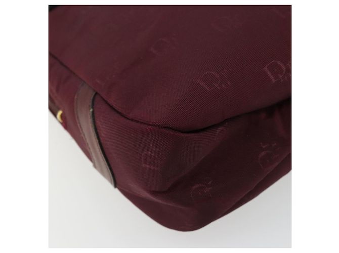Borsa a Spalla Christian Dior Nylon Bordeaux Oro Auth ep14511 D'oro Bordò - vista 14