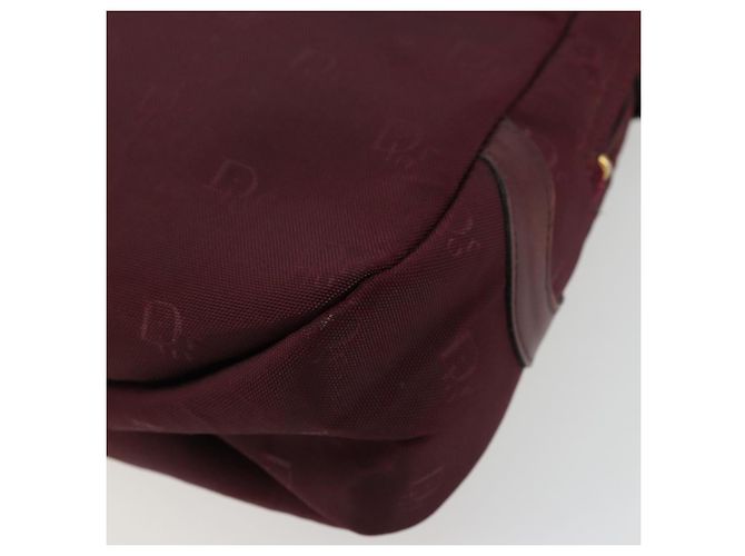 Borsa a Spalla Christian Dior Nylon Bordeaux Oro Auth ep14511 D'oro Bordò - vista 15