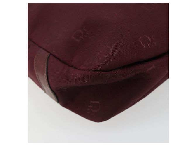 Borsa a Spalla Christian Dior Nylon Bordeaux Oro Auth ep14511 D'oro Bordò - vista 16