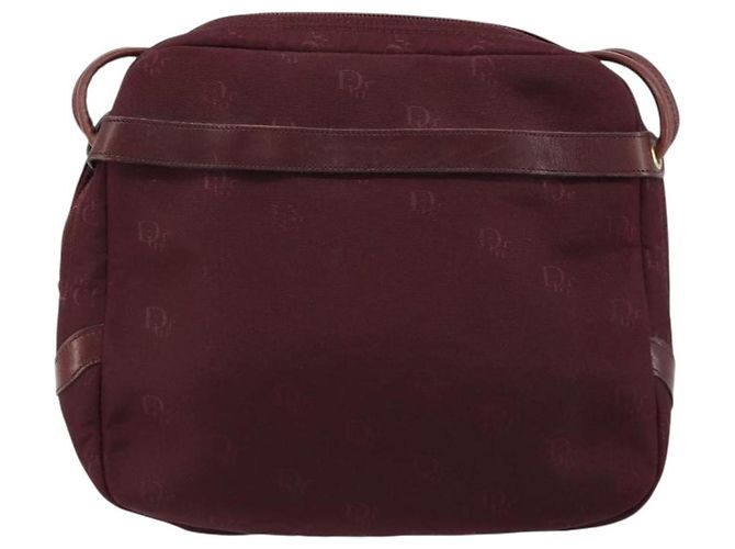 Borsa a Spalla Christian Dior Nylon Bordeaux Oro Auth ep14511 D'oro Bordò - vista 2