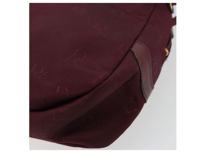 Borsa a Spalla Christian Dior Nylon Bordeaux Oro Auth ep14511 D'oro Bordò - vista 9