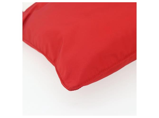 Borsa a Spalla PRADA Nylon Rosso Argento Auth 180151A - vista 14