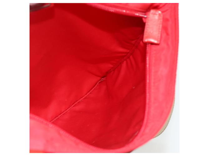Borsa a Spalla PRADA Nylon Rosso Argento Auth 180151A - vista 20