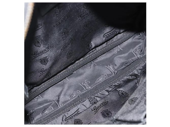 Borsa a Spalla GUCCI GG Canvas Guccissima Pelle Nera e Oro 201448 Auth 177614 Nero D'oro - vista 11