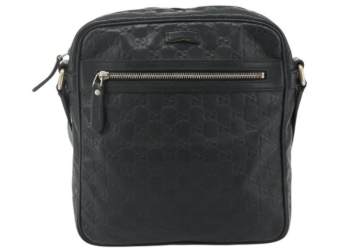 Borsa a Spalla GUCCI GG Canvas Guccissima Pelle Nera e Oro 201448 Auth 177614 Nero D'oro - vista 13