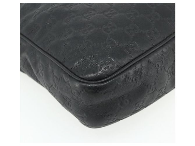 Borsa a Spalla GUCCI GG Canvas Guccissima Pelle Nera e Oro 201448 Auth 177614 Nero D'oro - vista 14