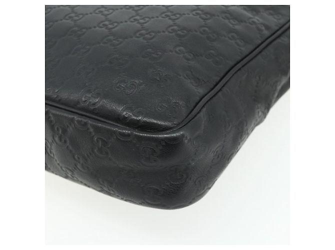 Borsa a Spalla GUCCI GG Canvas Guccissima Pelle Nera e Oro 201448 Auth 177614 Nero D'oro - vista 15