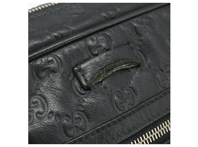 Borsa a Spalla GUCCI GG Canvas Guccissima Pelle Nera e Oro 201448 Auth 177614 Nero D'oro - vista 17