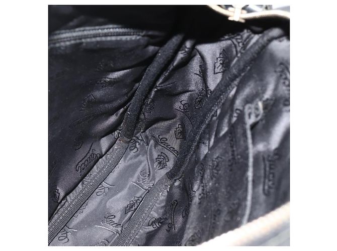 Borsa a Spalla GUCCI GG Canvas Guccissima Pelle Nera e Oro 201448 Auth 177614 Nero D'oro - vista 19