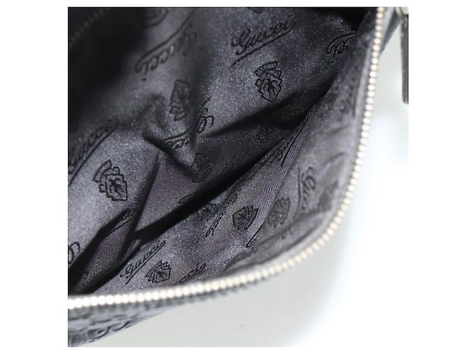 Borsa a Spalla GUCCI GG Canvas Guccissima Pelle Nera e Oro 201448 Auth 177614 Nero D'oro - vista 23