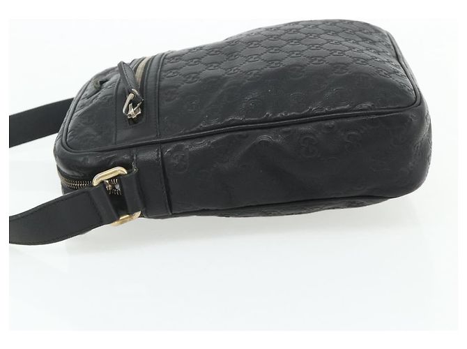 Borsa a Spalla GUCCI GG Canvas Guccissima Pelle Nera e Oro 201448 Auth 177614 Nero D'oro - vista 3