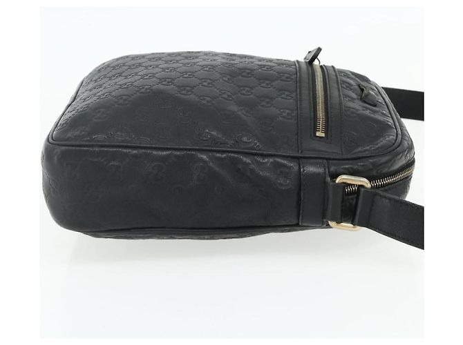 Borsa a Spalla GUCCI GG Canvas Guccissima Pelle Nera e Oro 201448 Auth 177614 Nero D'oro - vista 4