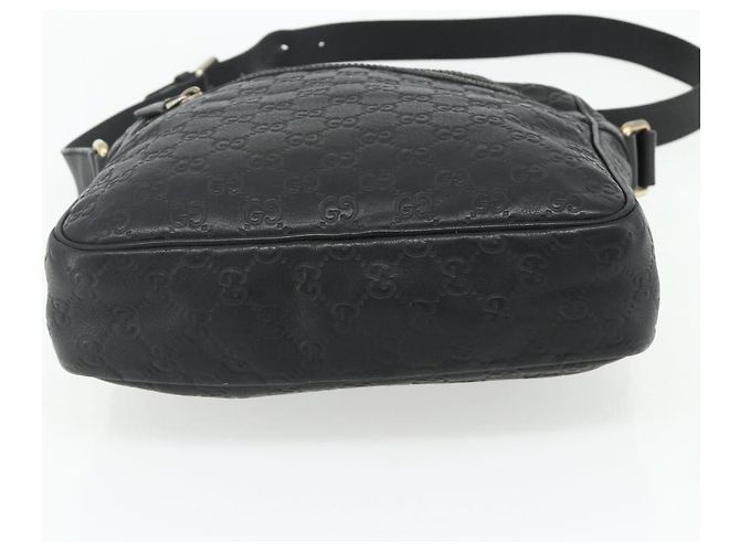 Borsa a Spalla GUCCI GG Canvas Guccissima Pelle Nera e Oro 201448 Auth 177614 Nero D'oro - vista 5